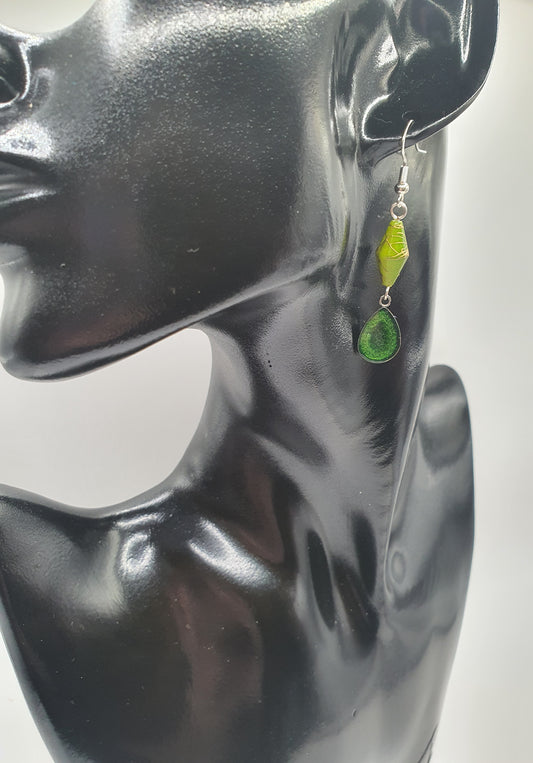 Resin drop earrings