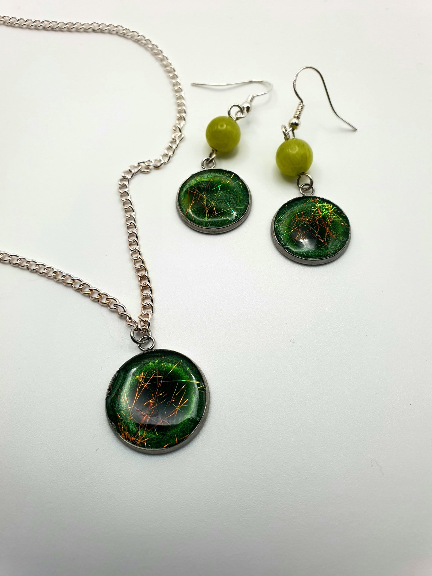 Jade resin jewellery set