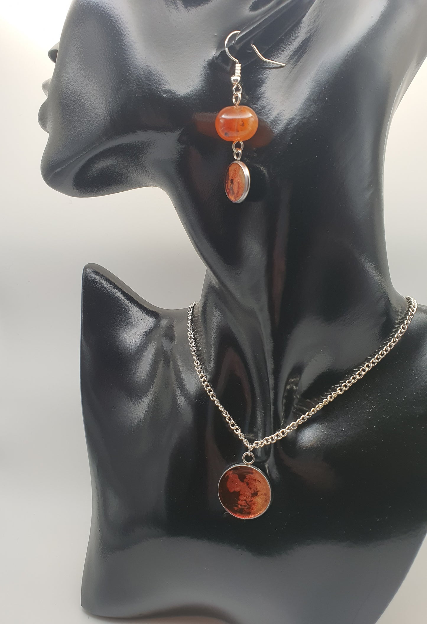 Agate resin jewellery set