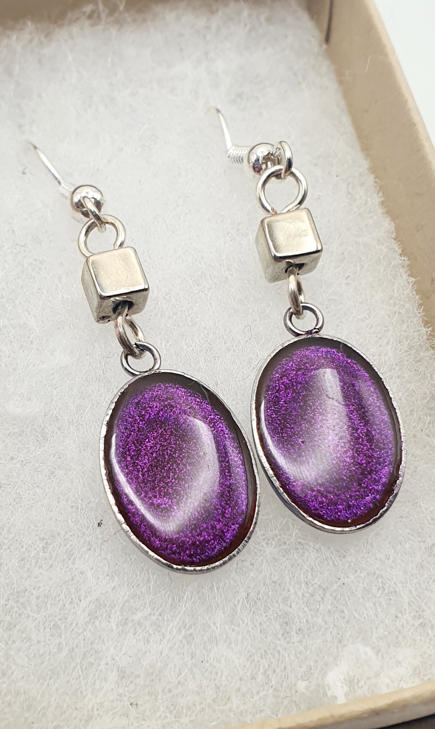 Resin drop earrings