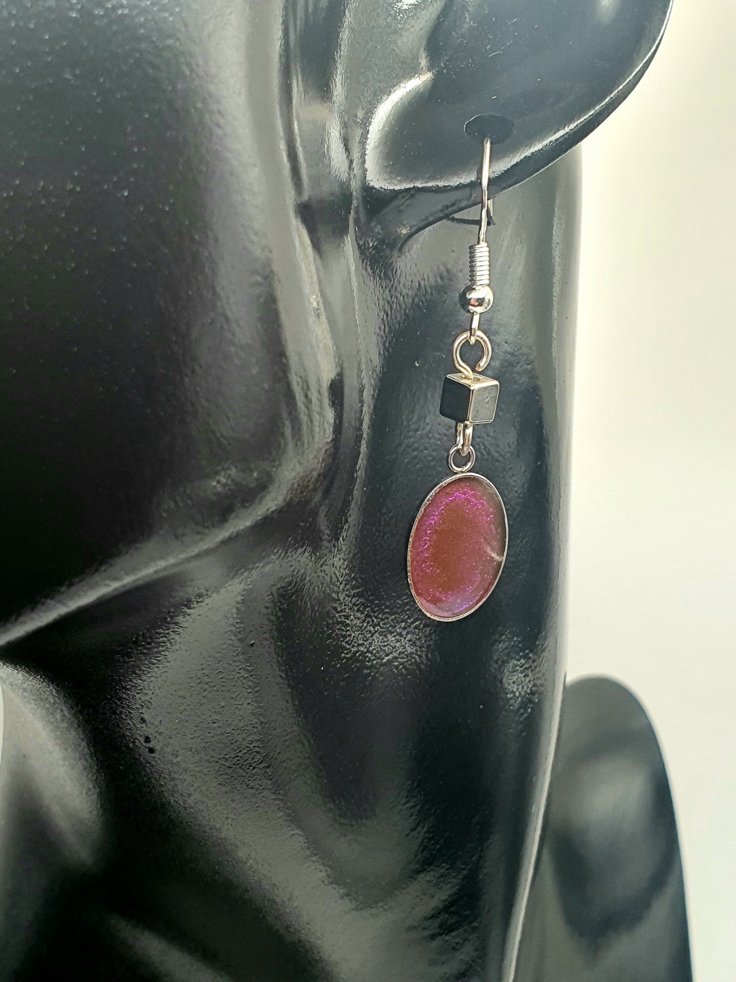 Resin drop earrings